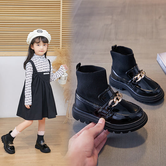 Children's Knitted Breathable Elastic Short Boots Sneakers