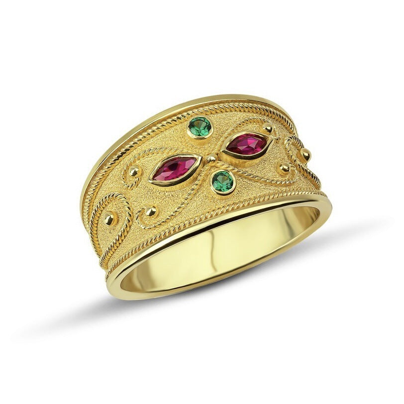 Duplex 18K Gold Plating Inlaid Zircon Universal Ring