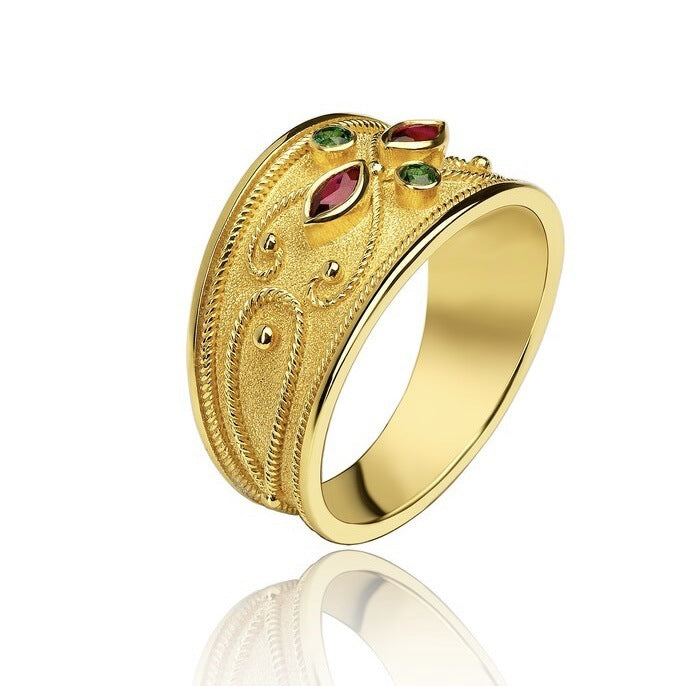 Duplex 18K Gold Plating Inlaid Zircon Universal Ring