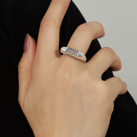 Special-interest Design Titanium Steel Gold Plated Ring