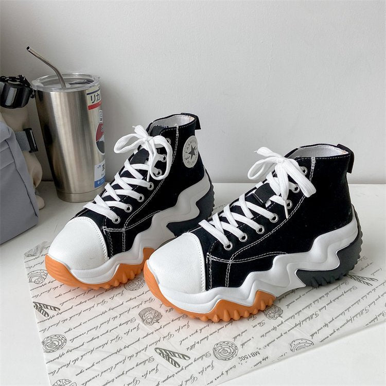 Women's Fashion Platform High-top Casual Canvas Shoes