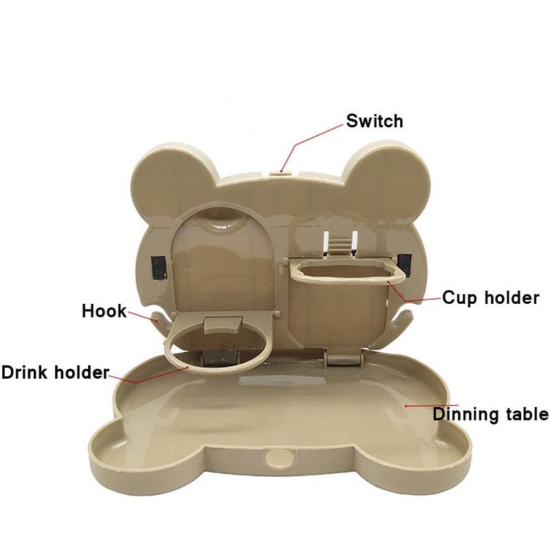 Child Car Seat Table Car Seat Tray Storage Kids Toy Food Water Holder Children Portable Table For Car Baby Food Desk ABS