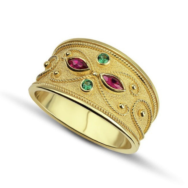 Duplex 18K Gold Plating Inlaid Zircon Universal Ring