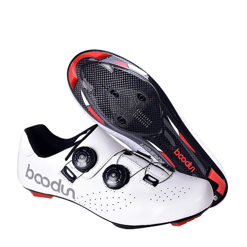 Outdoor Shock-absorbing Leather Carbon Fiber Cycling Shoes