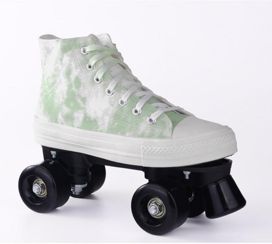 Camouflage Canvas Skates Double Row Four-wheeled Adult