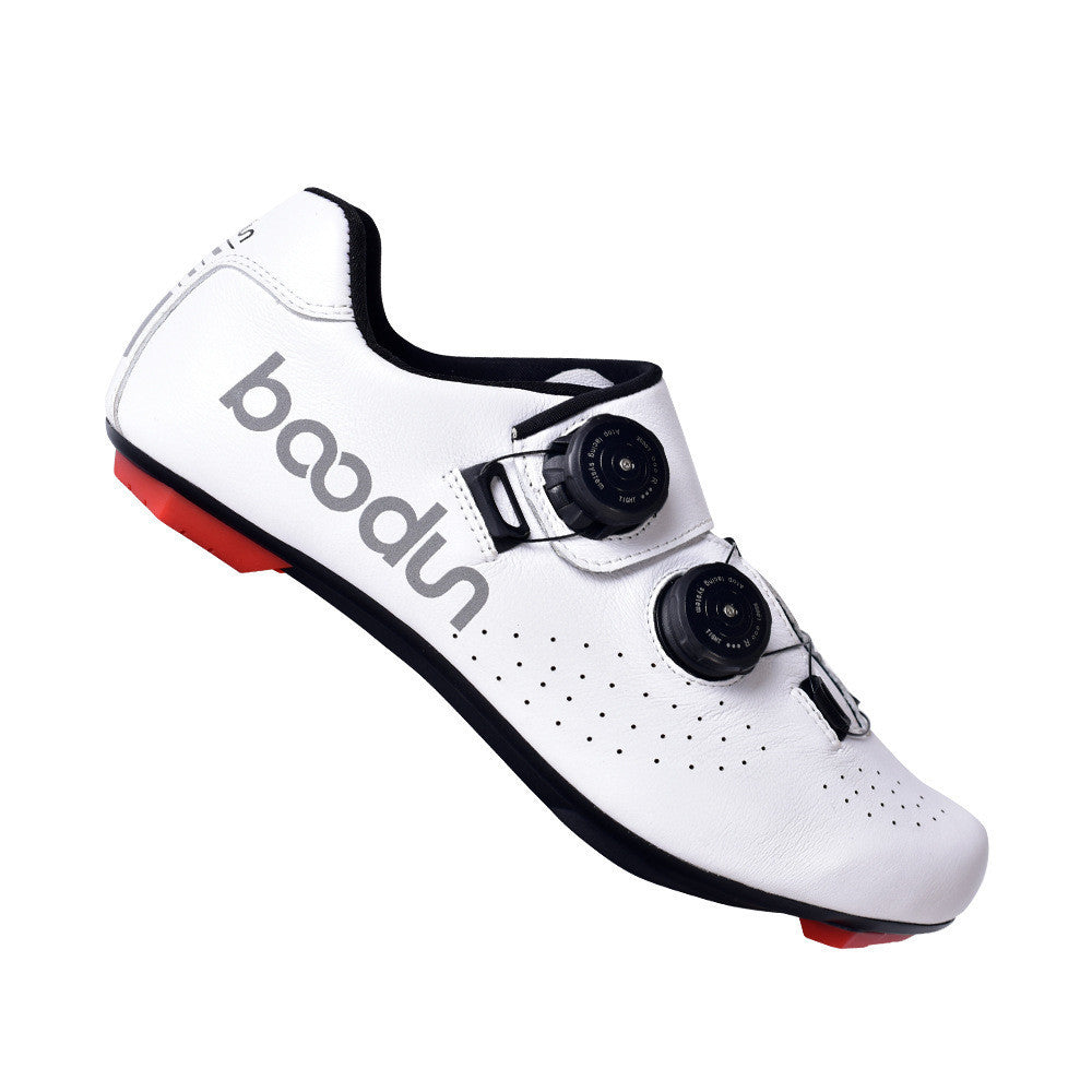 Outdoor Shock-absorbing Leather Carbon Fiber Cycling Shoes