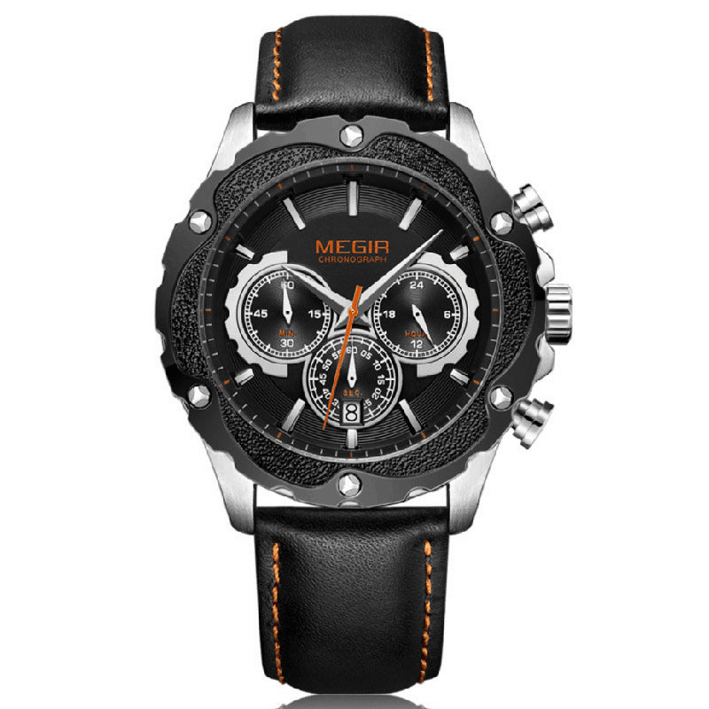 Watch Multifunctional Sports Chronograph Calendar Men's Watch Quartz Watch