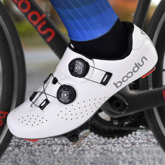 Outdoor Shock-absorbing Leather Carbon Fiber Cycling Shoes