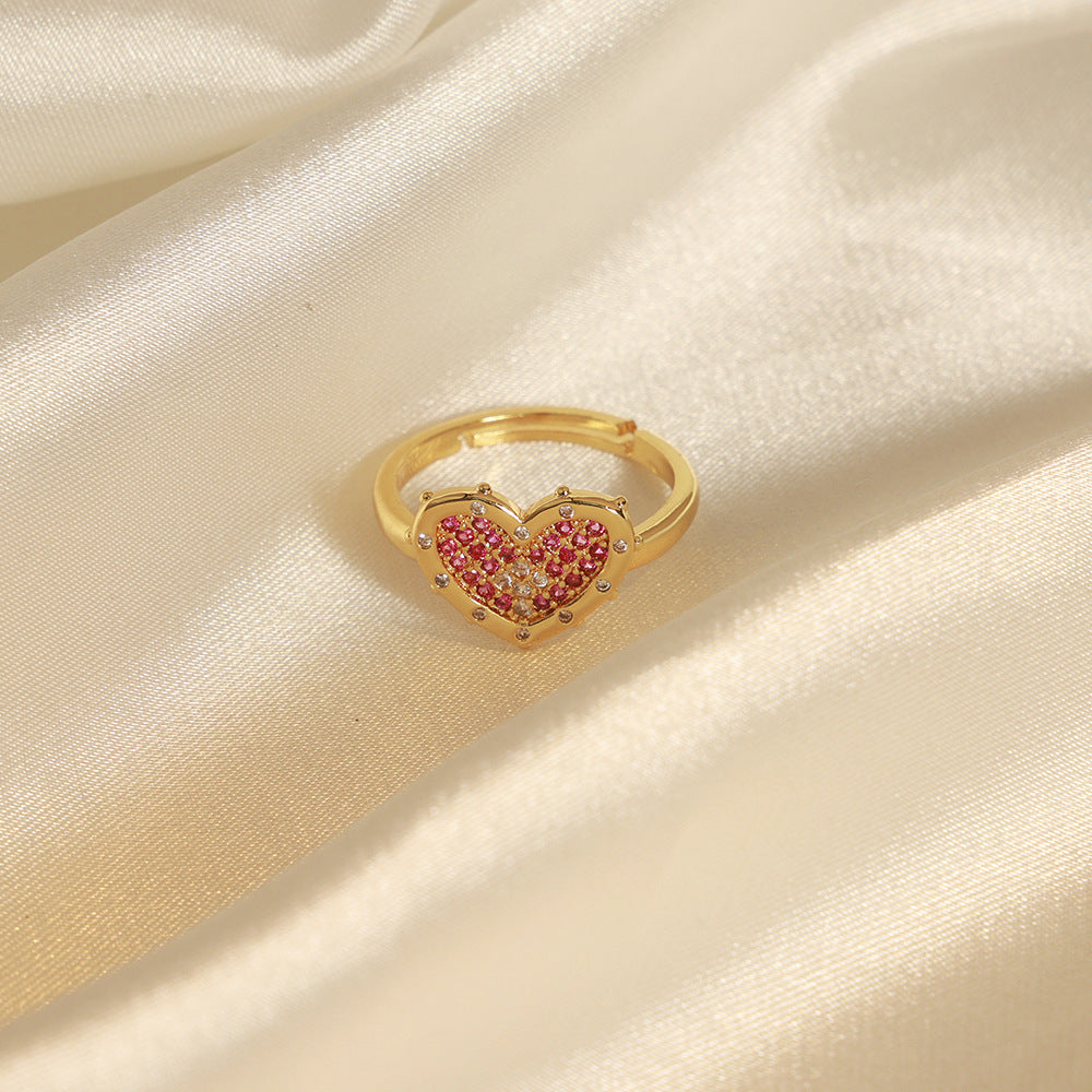 Fashion Simple Design Copper Material Heart-shaped Ring